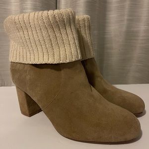 TORRID women’s leather suede boots l with sweater knit size 11 wide. New